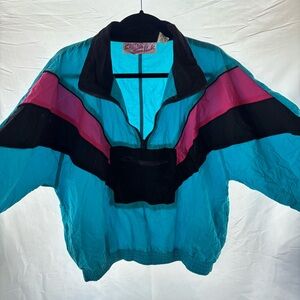 Vintage Colorblock Windbreaker Jacket
